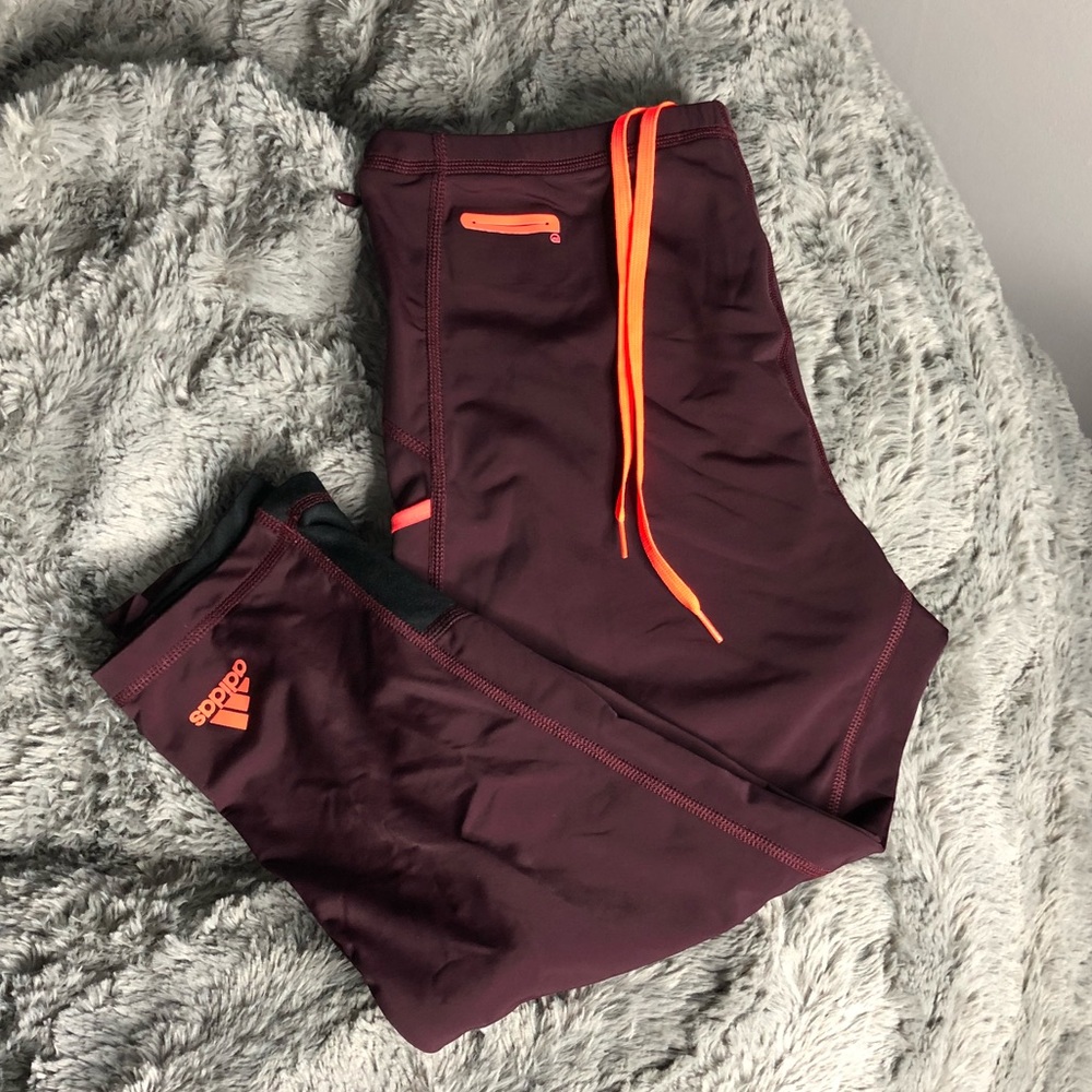 Adidas three-quarter length pants- Maroon